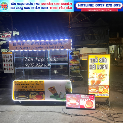 Xe Trà Sữa Inox Đẹp Gía Rẻ Tại Xưởng Sản Xuất Tân Ngọc Châu
